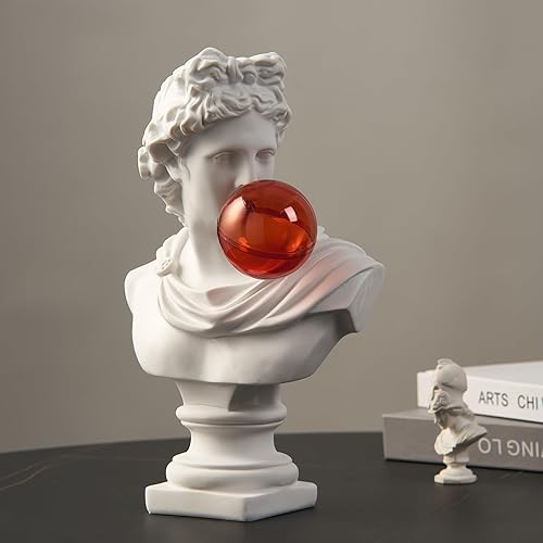 Escultura de David - Estatua romana de busto de David para decoración moderna de cafetería, figuras de colección para sala de estar, estantería,