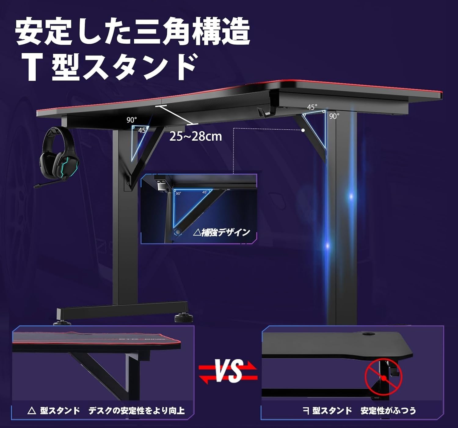 GTRACING ゲーミングデスク 幅140cm×奥行60cm 耐荷重100kg Amazon | ゲーミングデスク 幅 140cm× 奥行 60cm 耐荷重 100kg 炭素