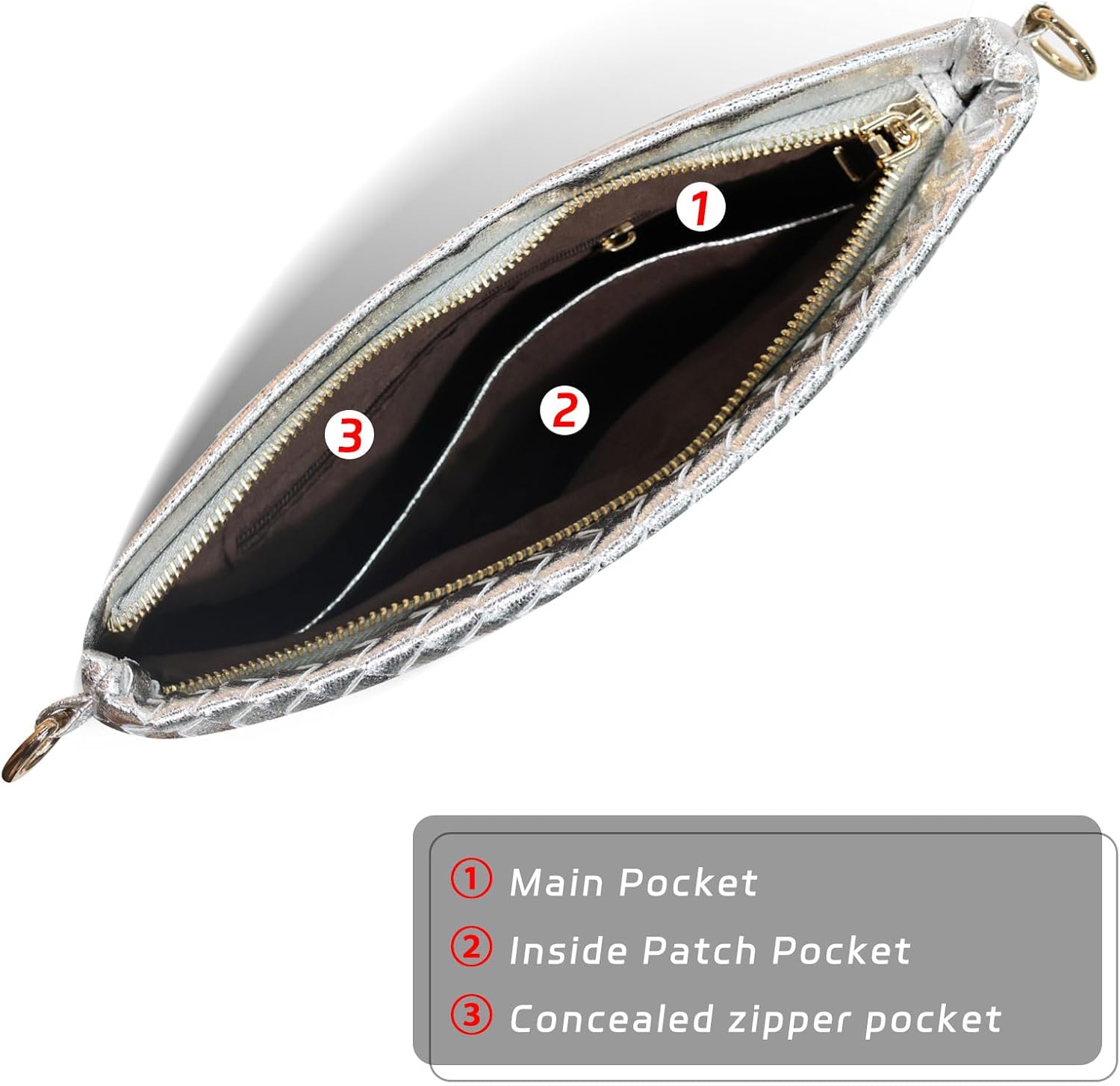 Woven Clutch Purse for Women Evening Bags Handbags Fashion Sparkly Crossbody - Image 5