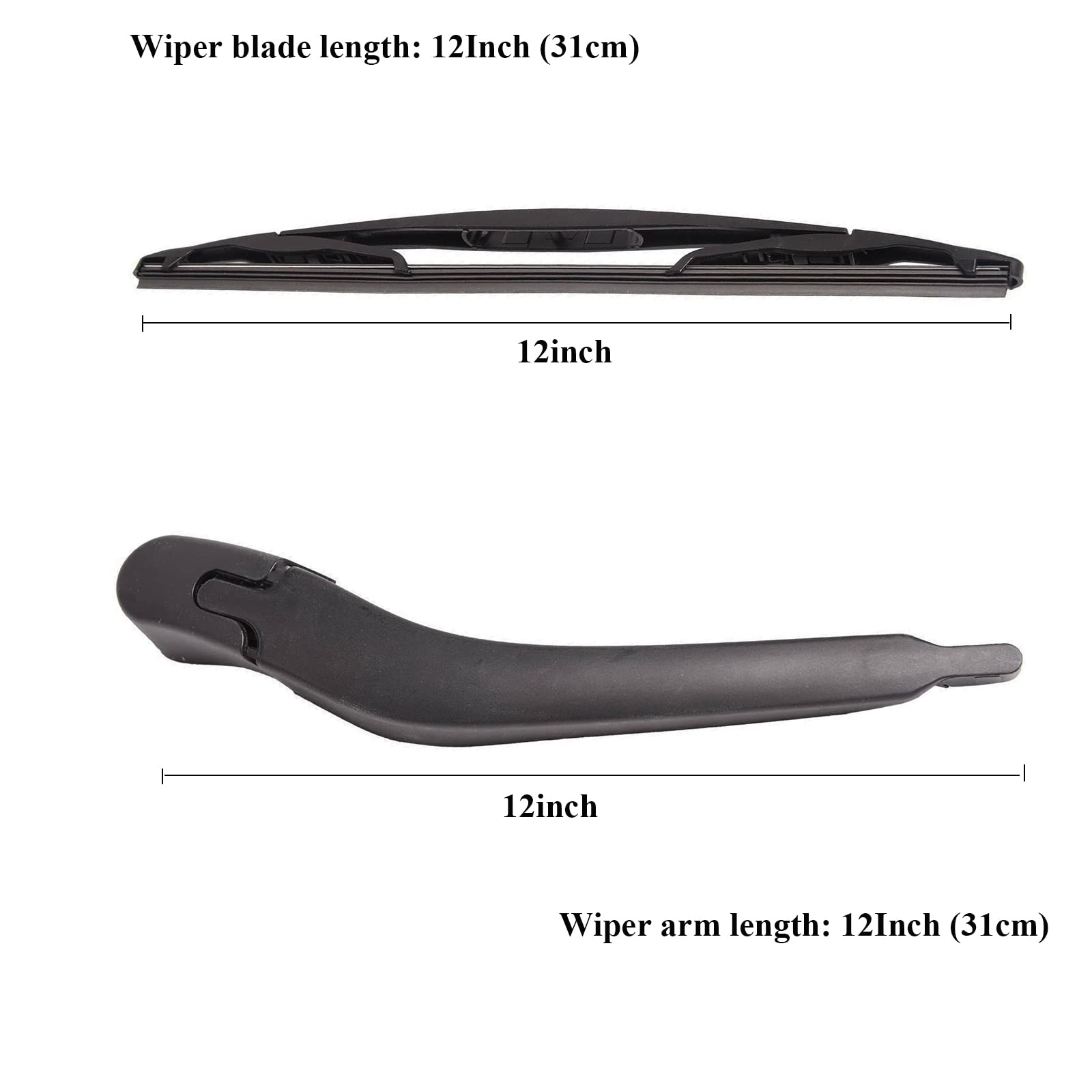 TOPAZ Rear Wiper Arm & Blade Kit – Fits Buick Enclave 2008-2017 (Replaces 15280813 / 25820122)