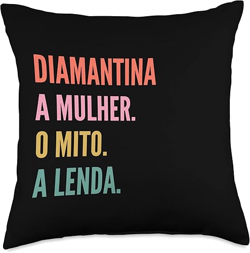 Miniatura 4 de Designs De Nomes Engraçados Para Mulher Funny Portuguese First Name Design-Diamantina Throw Pillow 16x16 Multicolor