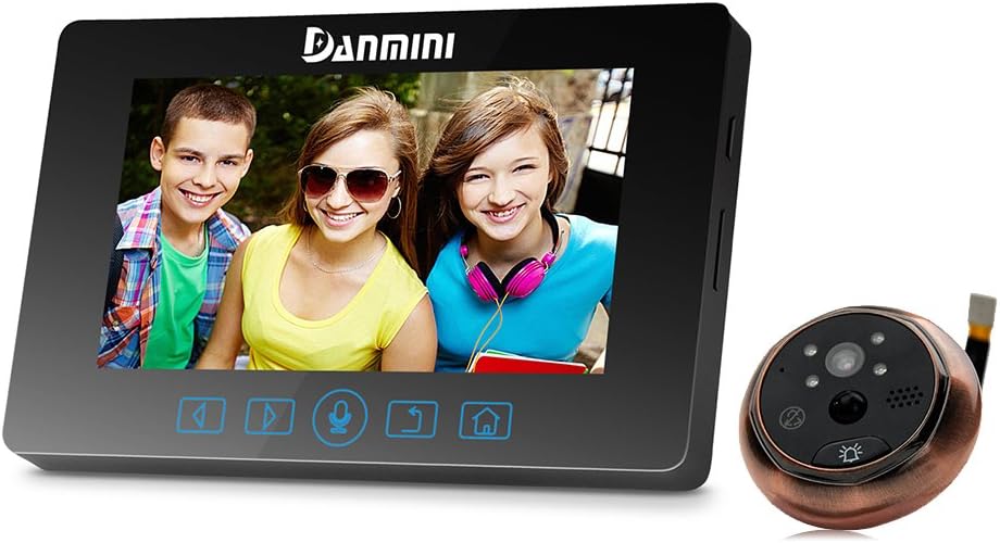 Meiteai 4.3 Inches LCD Digital Camera Peephole Doorbell Viewer Door Eye Video Record 3.0MP Professional Night Vision with Stylish Touch Keys Voice Intercom for Home Security