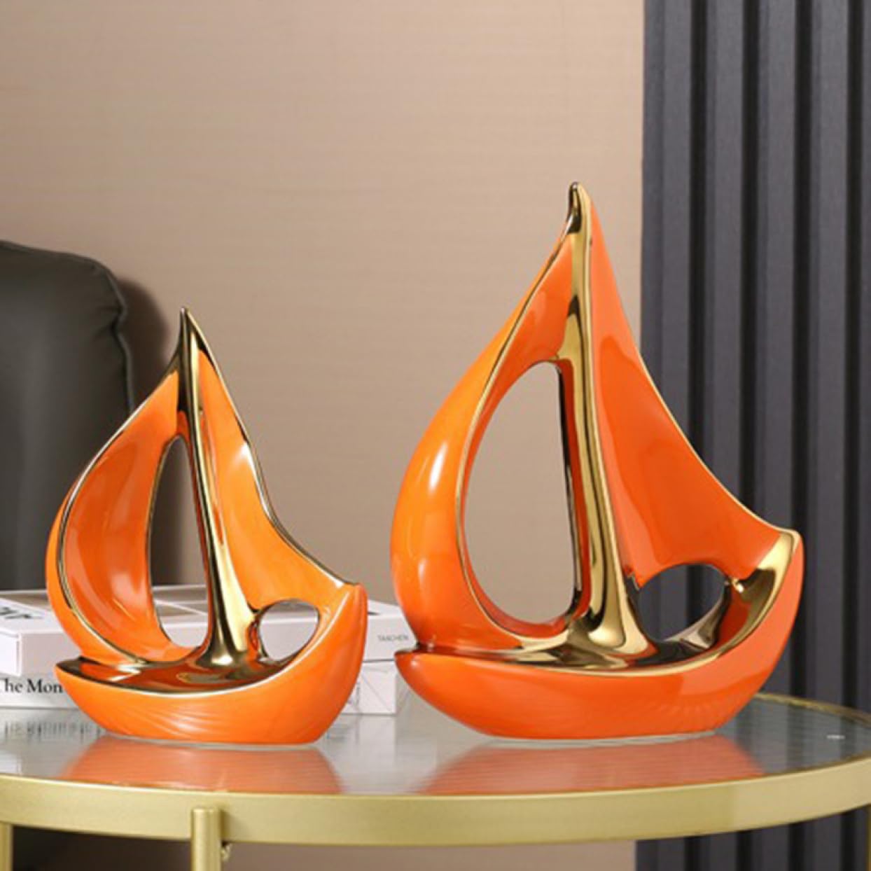 Amazon.co.jp: JAnjiaLxY 玄関 抽象 アート 船 インテリア オブジェ