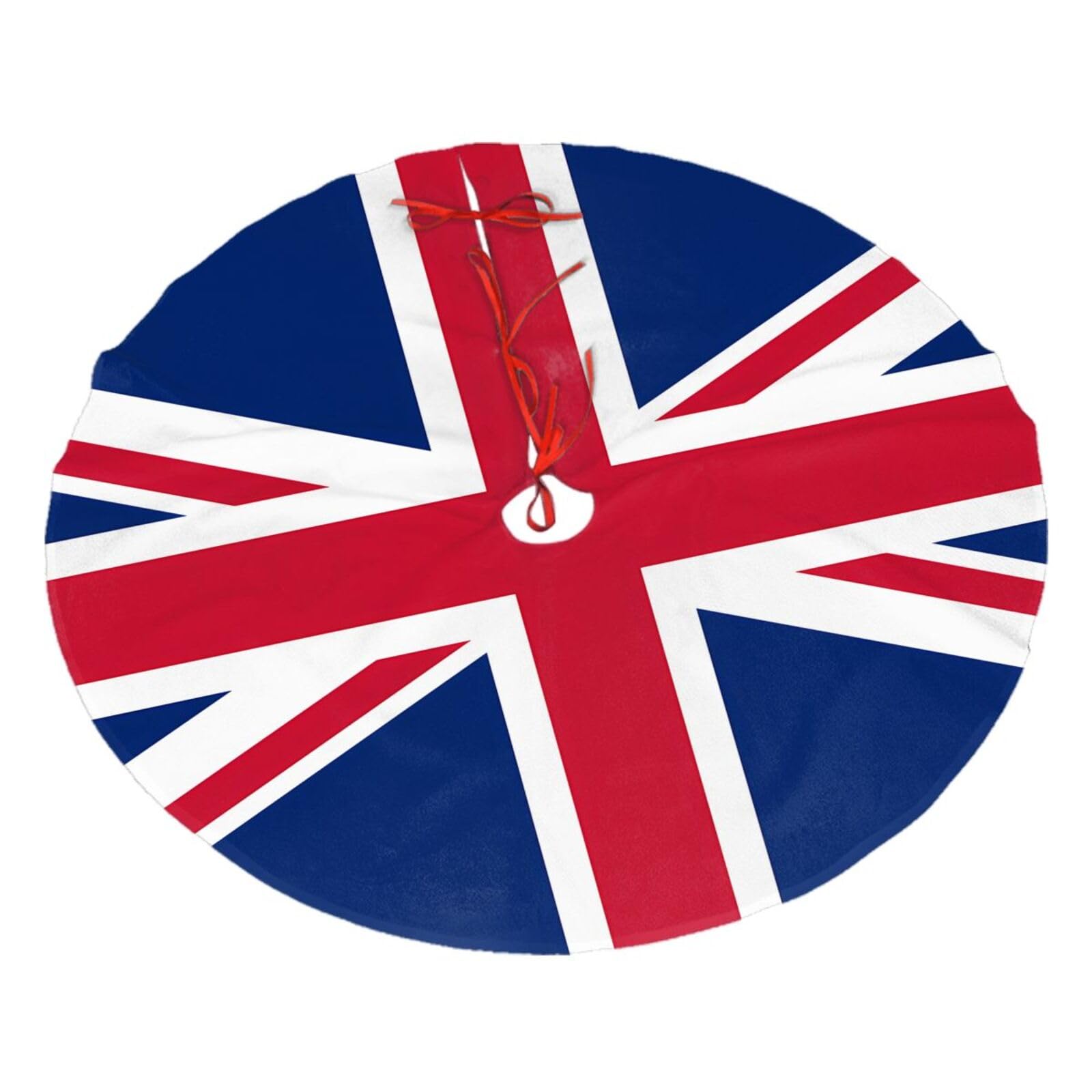 British flag30 Christmas Tree Skirt Christmas Plush Tree Skirt Indoor and Outdoor Decoration