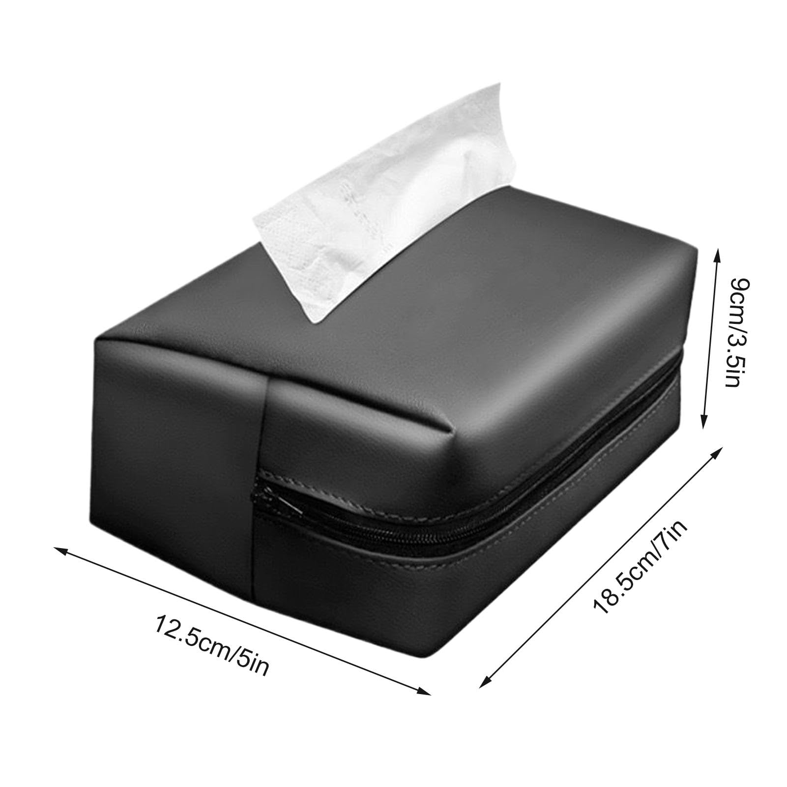 Porte-mouchoirs Pour Voiture à Accrocher - En Cuir PU Avec Fermeture éclair - Pour Accoudoir, Appuie-tête Ou Tableau De Bord