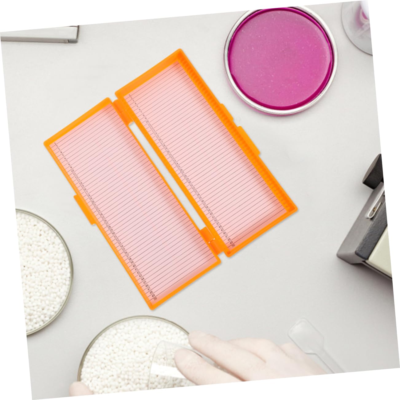 Gatuida 10pezzi Scatola Per Vetrini Da Microscopio Conservazione Sicura e Riutilizzabile Capacità Elevata Per Laboratori e Scuole Design Leggero e Pratico