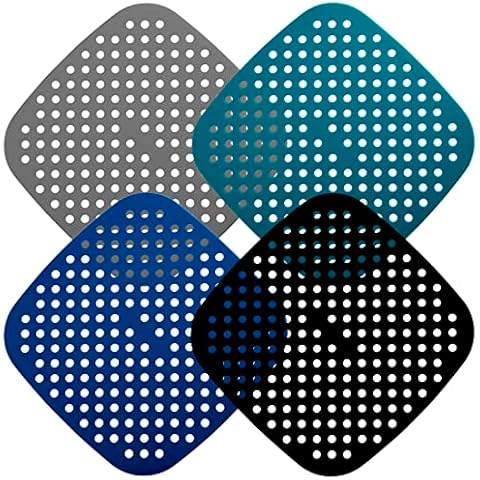 Viwehots Air Fryer Lines Reusable Silicone Air Fryer Liners 4 Pack Easy Clean Air Fryer Accessories, Non Stick, AirFryer Accessory Parchment Replacement -7.5" Square Silicon Liners Mixing Color Cover