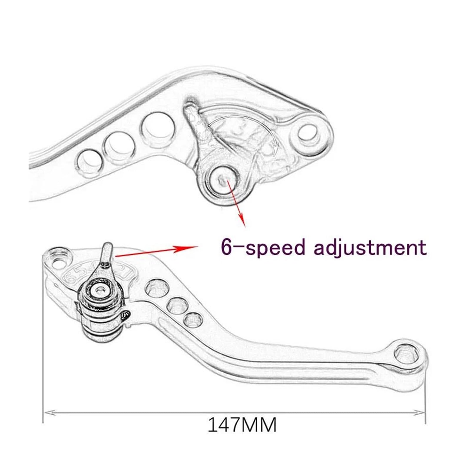 Leve Manubrio Per CB1100/GIO Per Special/EX/RS 2013-2021-2022 Leva Di Regolazione A 6 Velocità La Frizione Del Freno Corto In Lega Di Alluminio CNC Per Moto Leve Freno Frizione(3)