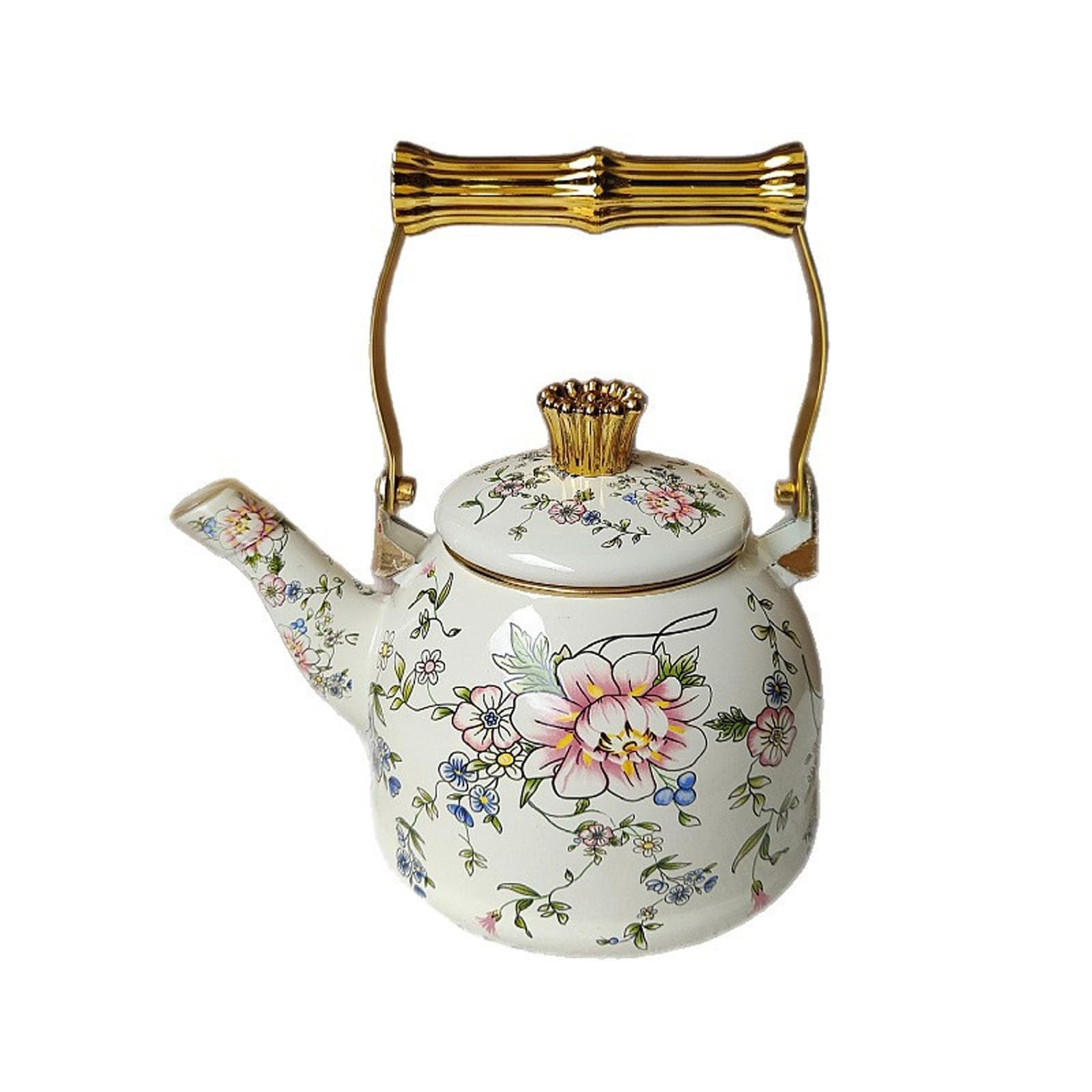 Tetera esmaltada, hervidor de té resistente al calor con asa, olla hirviendo para estufa, olla de agua caliente para el hogar para té y café, decoración de cocina