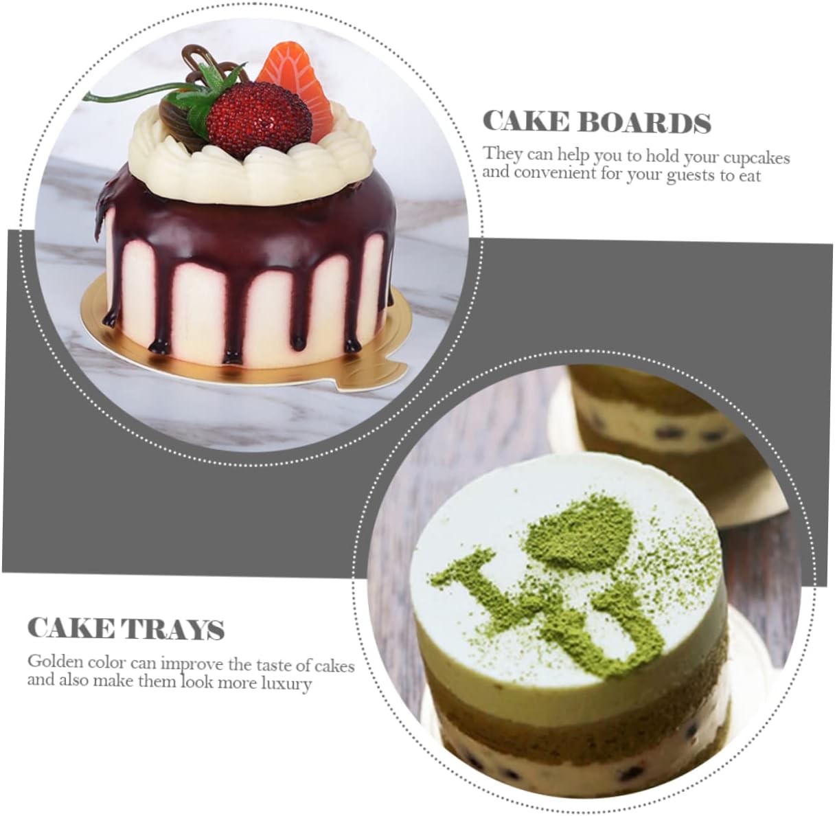 PRETYZOOM 400pcs Lightweight Portable Cake Serving Trays Round Cake Rounds Easy to Use Display Bases