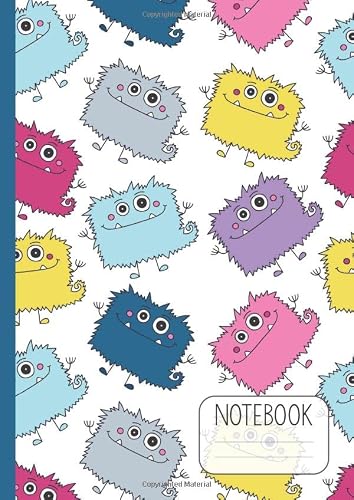 Notebook: Large Cute Monsters Lined Notebook and Sketchbook (A4)