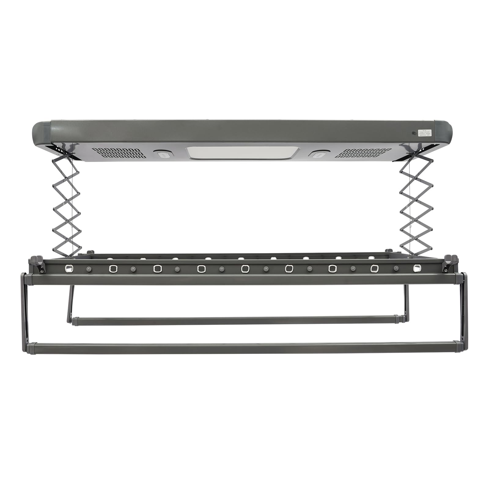 Elektrischer Wäscheständer Decke für Wand und Decke mit Fernbedienung, ausziehbar, aus Aluminium und Stahl, 35KG Tragfähigkeit (Grau)
