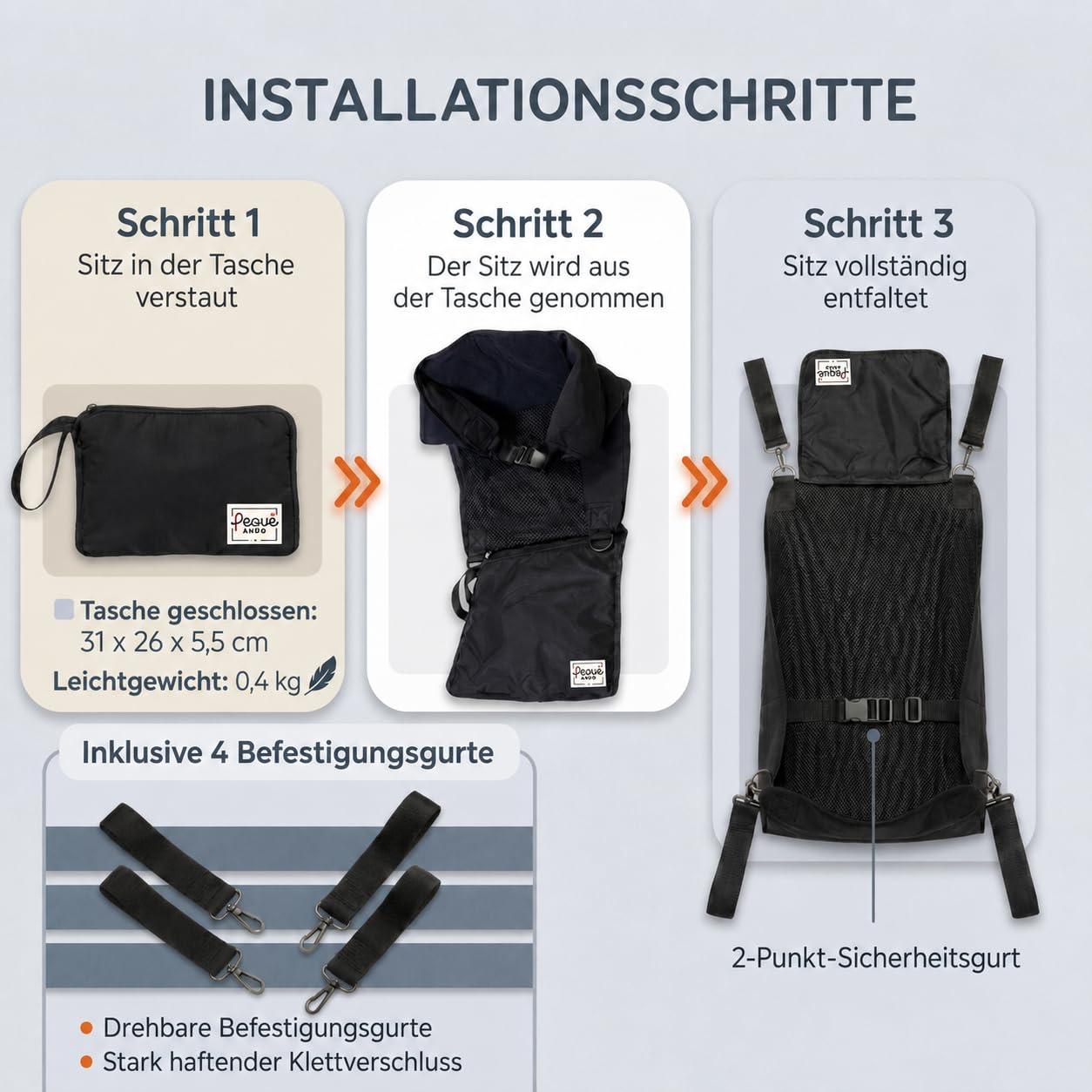 Extra Kinderwagensitz verwandelt Ihren Kinderwagen in einen Zwillingssitz für den großen Bruder. Diese kompakte Textil-Hängematte ist eine Alternative zum Kinderroller (Schwarz)