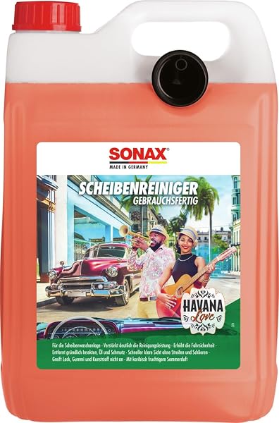 SONAX ScheibenReiniger gebrauchsfertig Havana Love (5 Liter) für die Scheiben- und Scheinwerferwaschanlage im Sommer | Art-Nr. 03935000 - 1