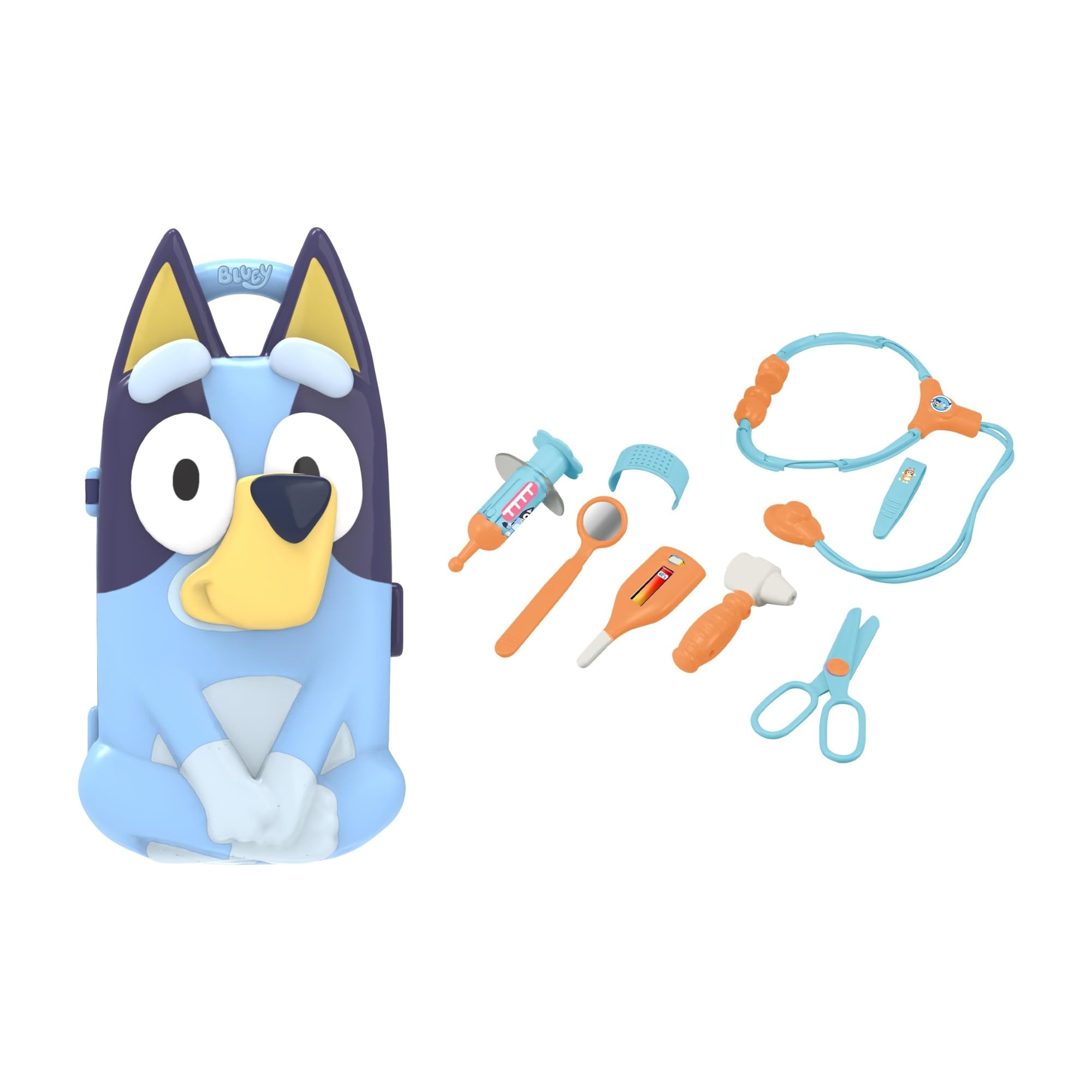HTI Bluey's Medic Case | Comprend plus de 10 accessoires avec étui de transport | Kit médical d'urgence pour enfants | Jouets éducatifs pour jeux de rôle | 3+