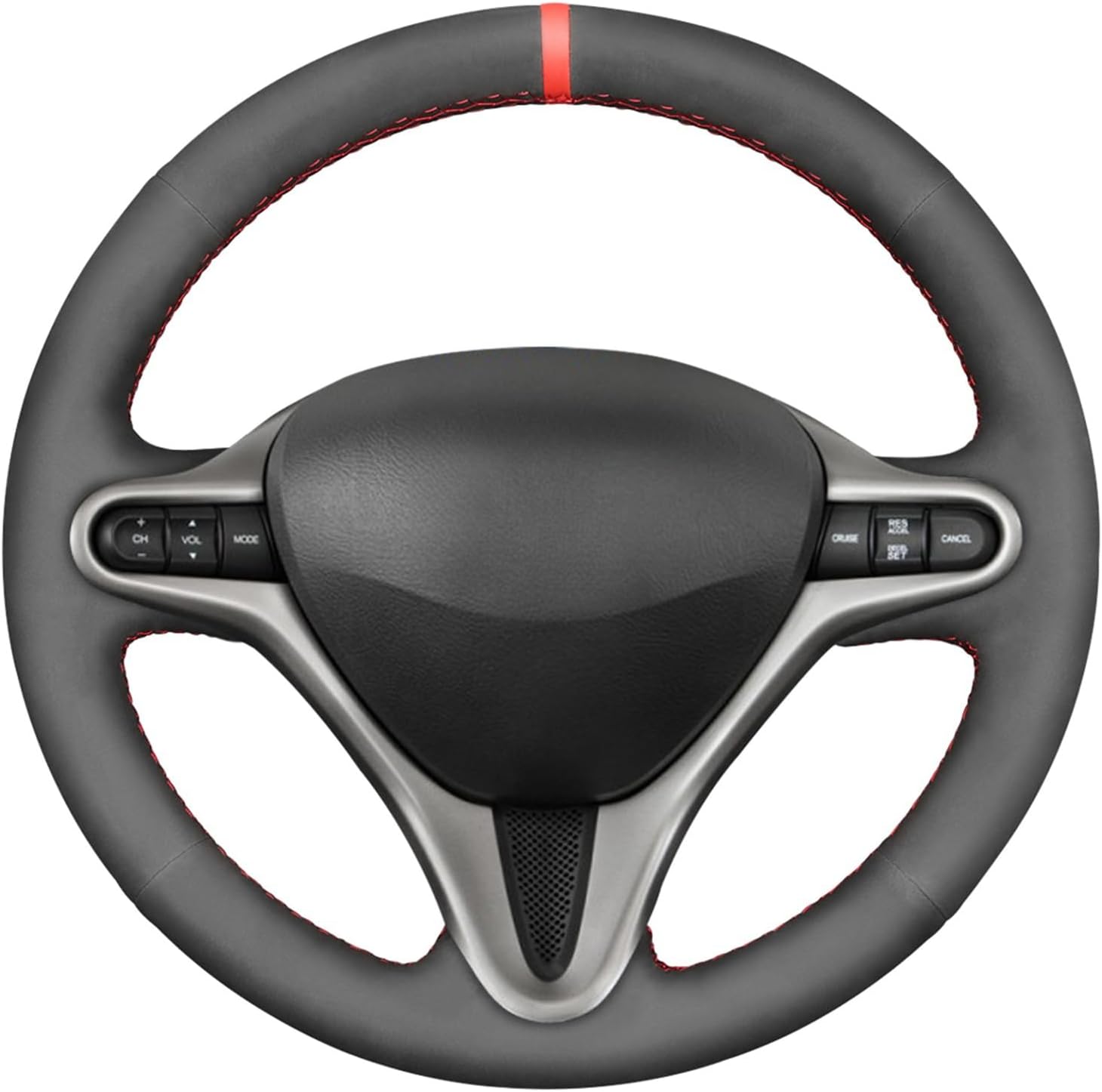 MEWANT Leather Steering Wheel Cover for Honda Fit 2009-2013 / Insight 2010-2014 / Fit Insight Steering Wheel Cover