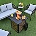 Giantex 25-Inch Propane Fire Pit Table, 40000 BTU Square Gas Firepit Table with Lid, Fire Glass and Adjustable Flame, CSA Approved, 2-in-1 Outdoor Fire Table for Patio and Garden