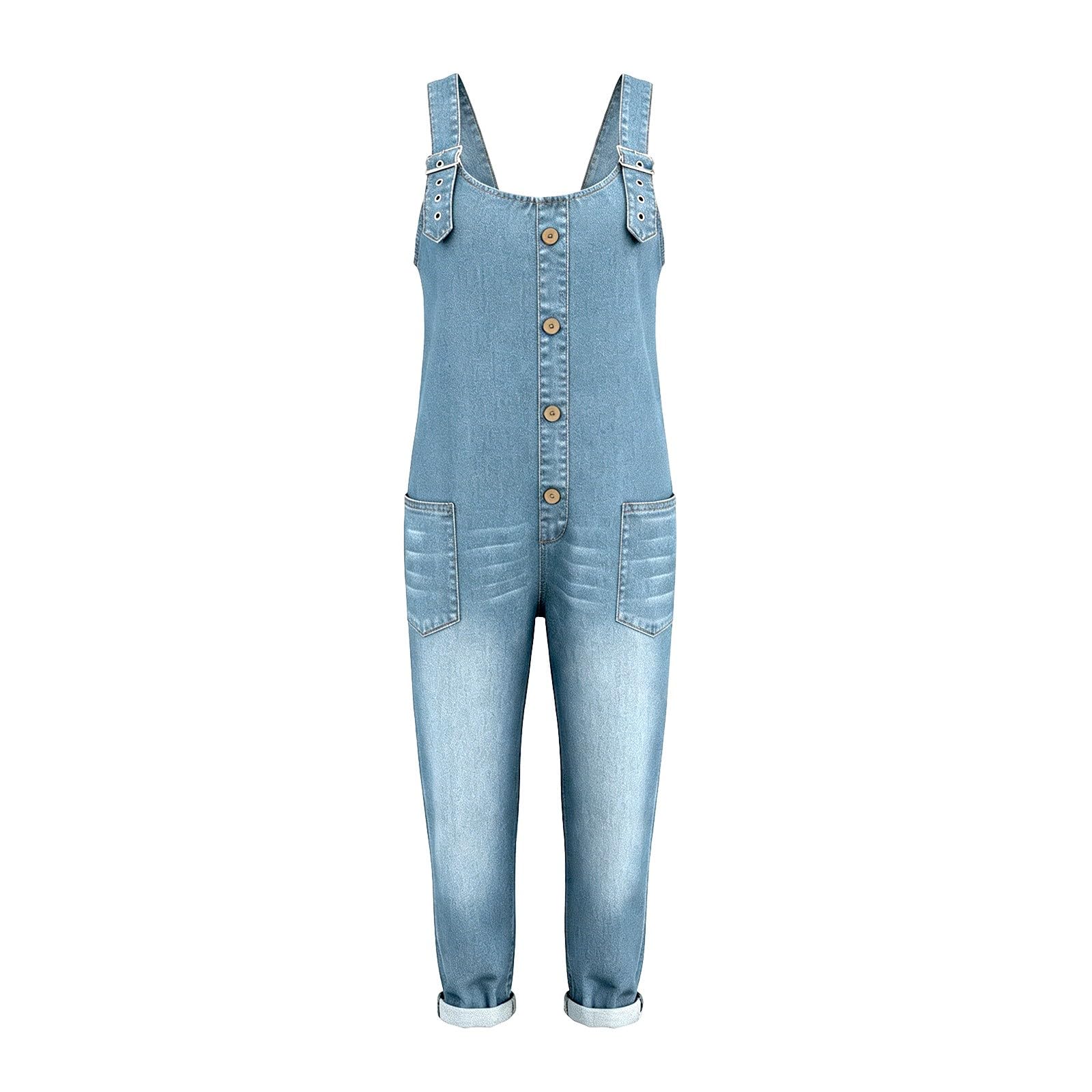 Salopette Femme ete Coton Combinaison Ample et Décontracté Femme avec Bretelles Réglables et Poches, Salopette de Travail Ete Fluide Chic Spaghetti Pantalon Large Grande Taille