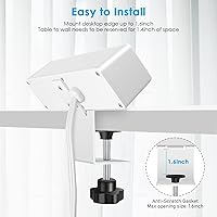 Vista 5 de Regleta de alimentación de 3 tomas de corriente alterna para escritorio, estación de alimentación de carga USB, enchufe central de alimentación