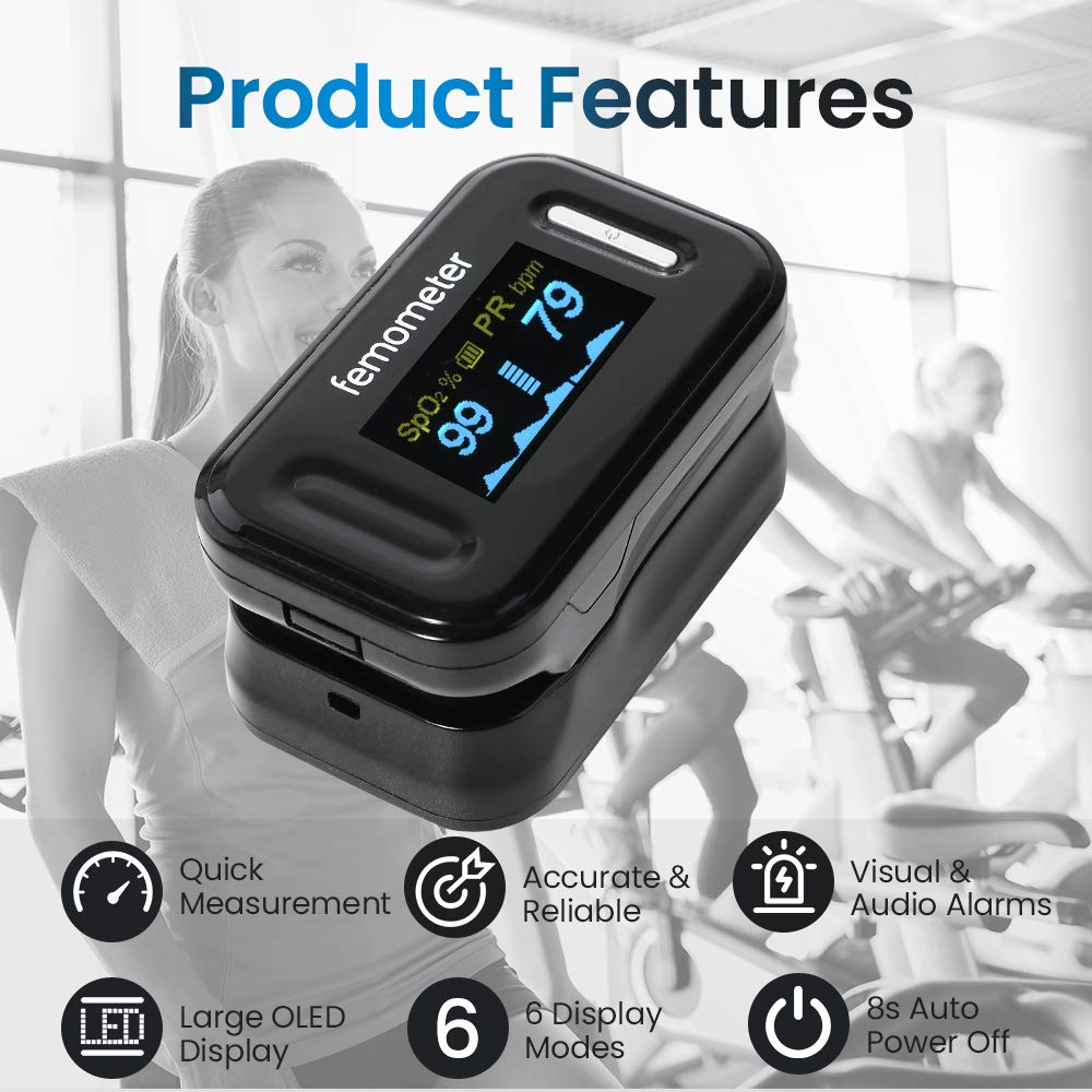 Pulse Oximeter Fingertip, Blood Oxygen Saturation Monitor (SpO2) and