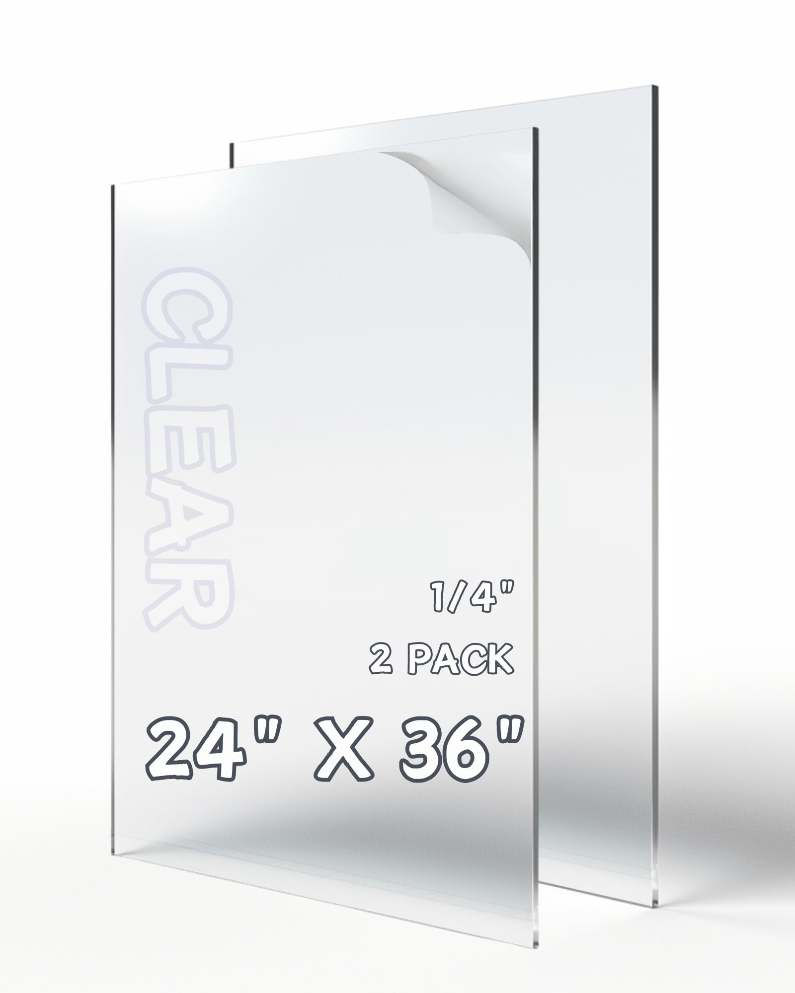 Buy Plexiglass Sheets 24x36,Clear Acrylic Sheet, 1/4" Thick 2PC