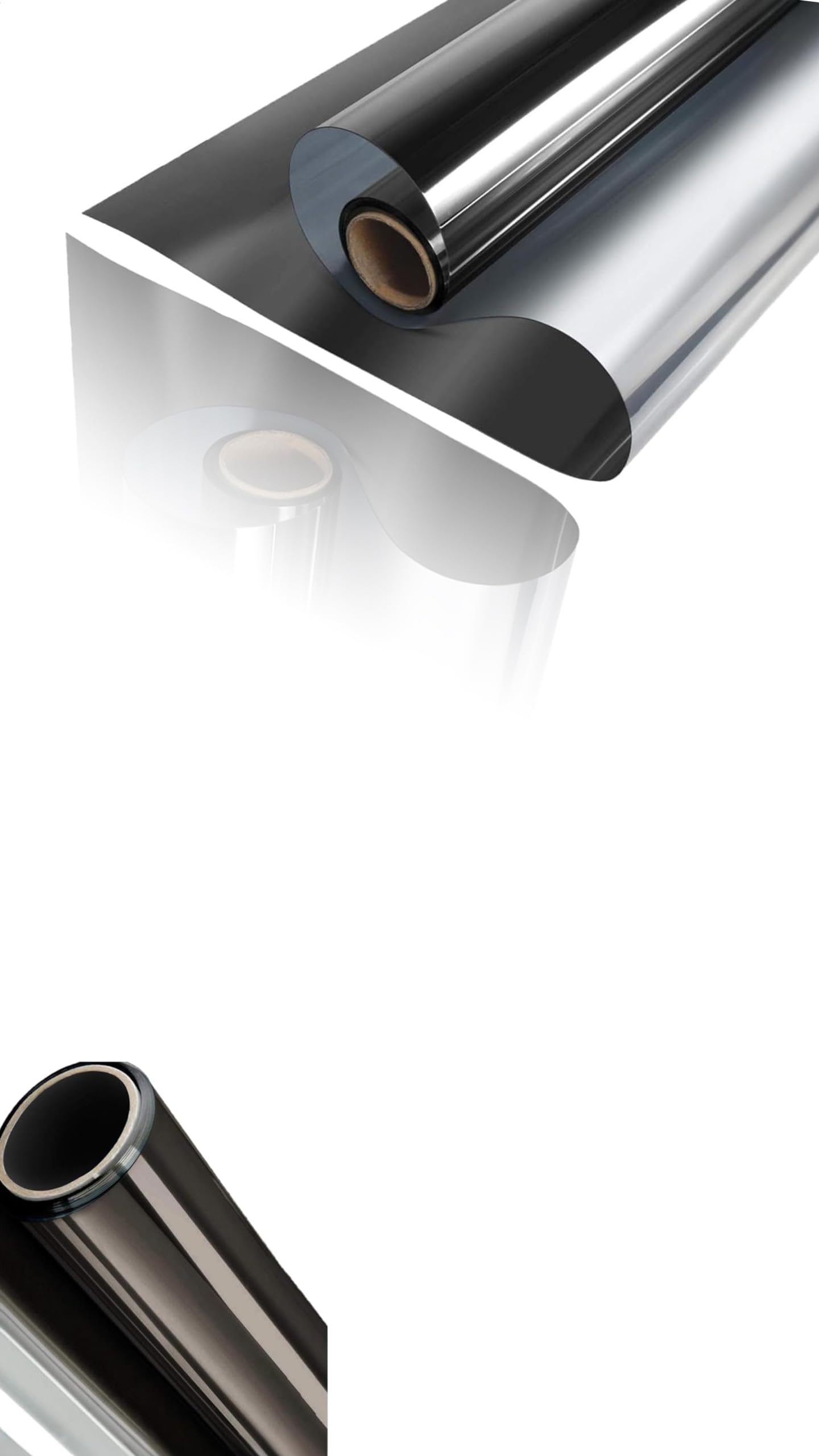 Sweet seven Black Silver Window Tint for Home Privacy Mirror Film Vinyl Roll | Heat Control, Anti-UV, Static Cling |Stained Glass Peel and Stick Door Coverings |No Glue Stickers |23.6x39.4 inches