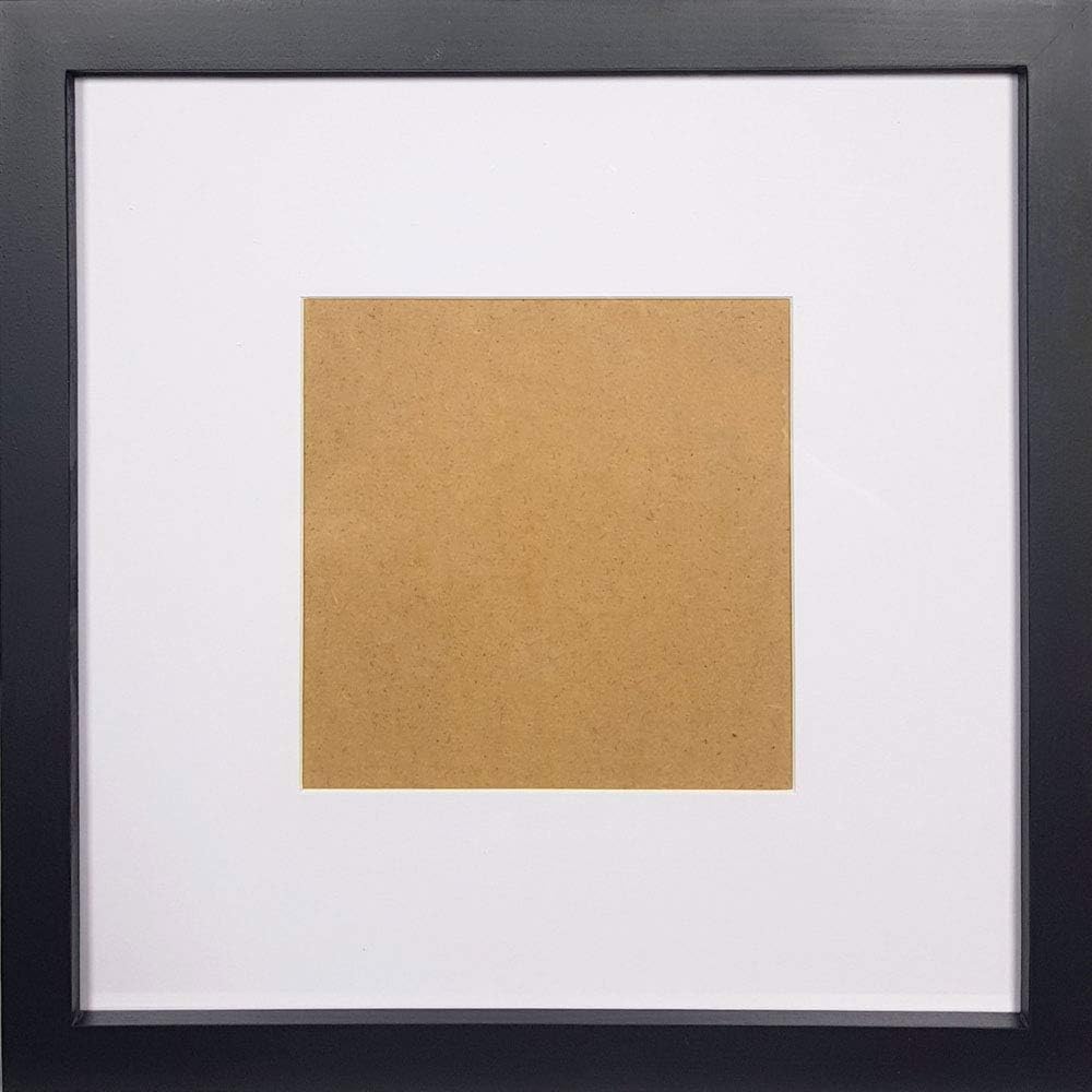 FUNTRESS 10x10 Picture Frame Square Wooden with 5x5 Mat