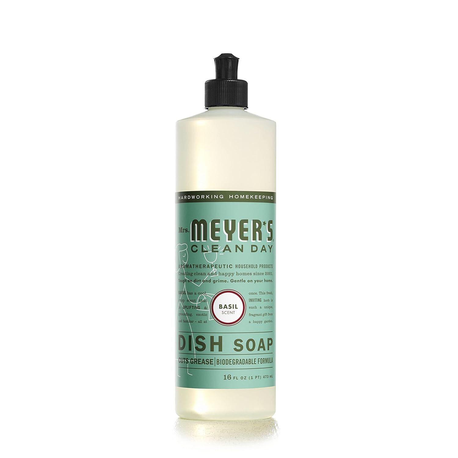 MRS MEYERS CLEAN DAY Liquid Dish Soap Biodegradable Formula Basil 16 fl oz