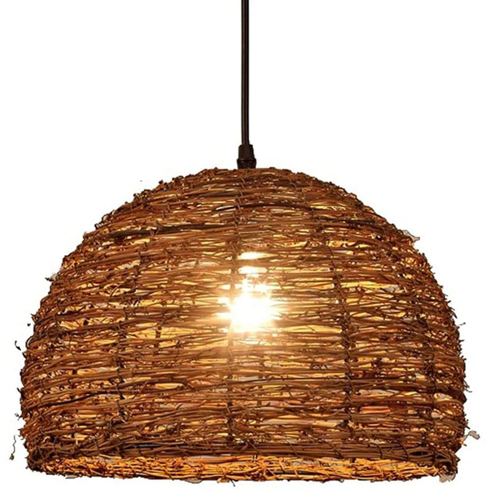 Silted Light Japanese Creative Bamboo Weaving Hanging Fixture Simple And Fashionable Wicker Chandelier Chinese Retro Lantern Pendant Lamp E27 Lamp Holder For Bedroom Restaurant Club Present