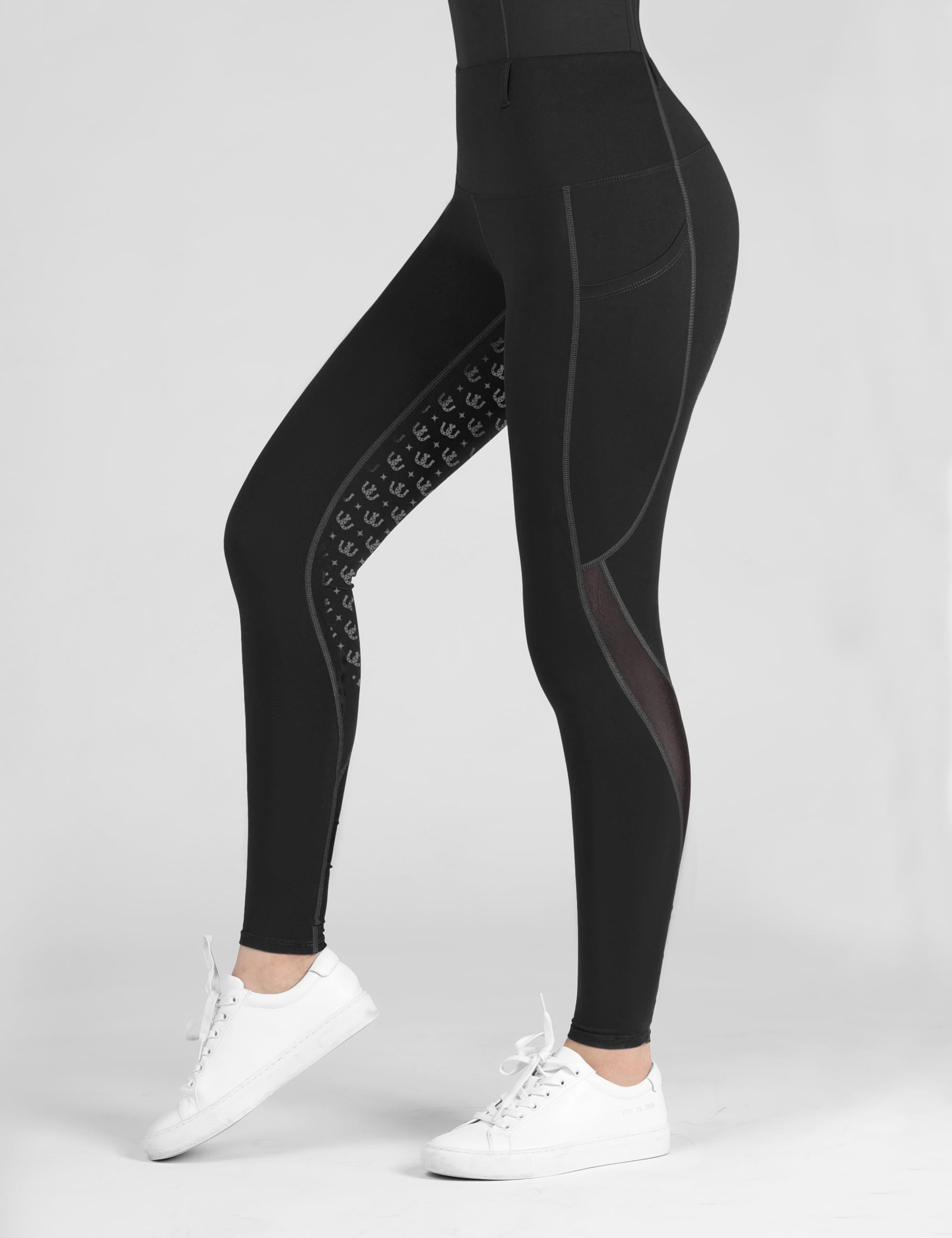 Pantalon d'équitation pour femme avec grip en silicone et tissu en maille ventilée