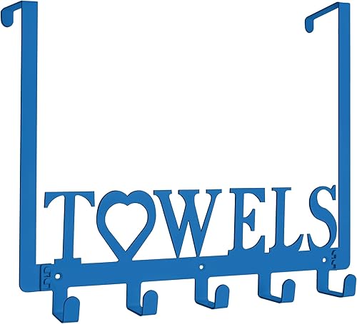 Ganchos para toallas sobre la puerta, toalleros de metal, soporte para toallas con letras de corazón para colgar toallas de baño, toallas de baño, disponible en Yaxa Peru