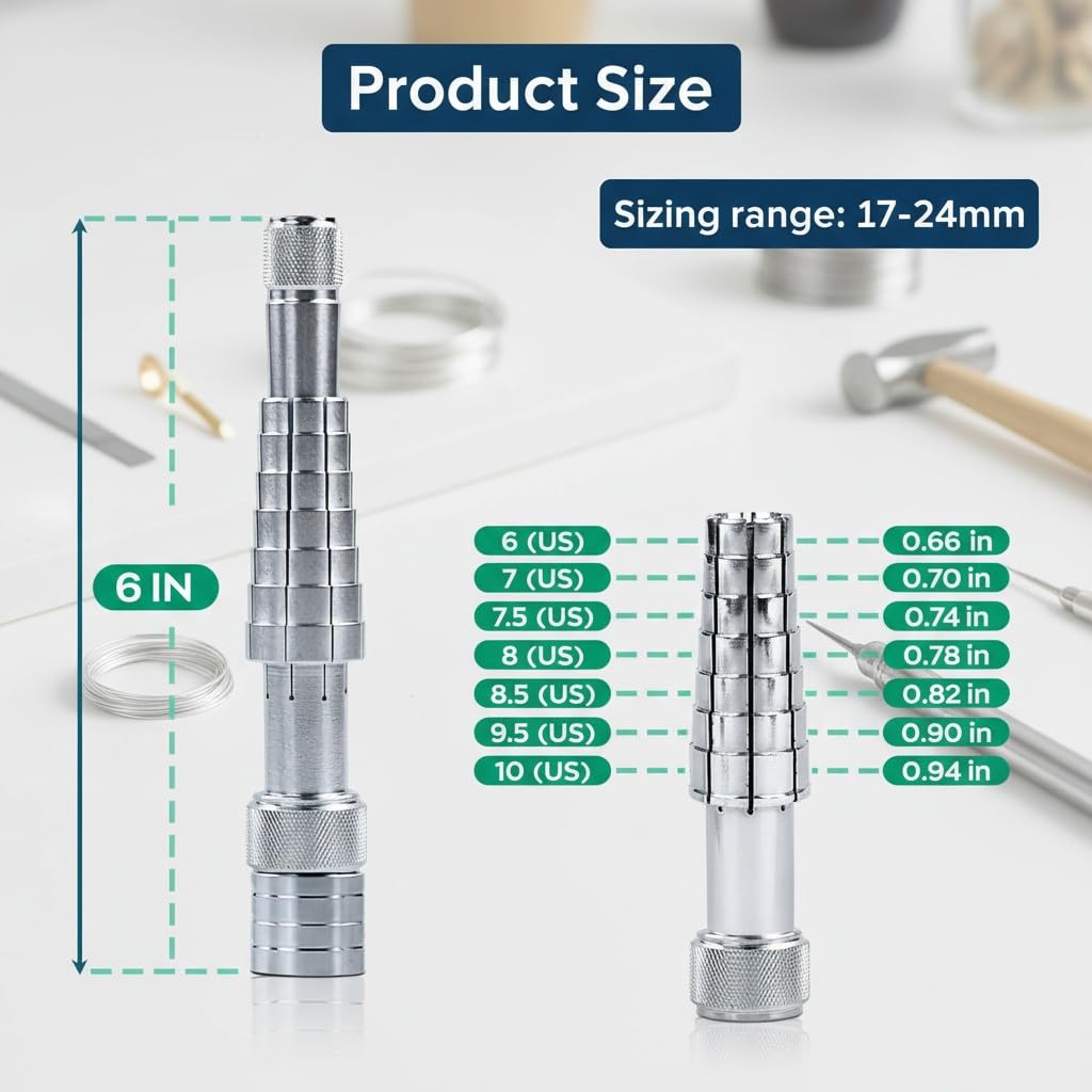 Profesjonalny Ring Sizer Set 3 Pz Espansore Manuale 17-24 mm