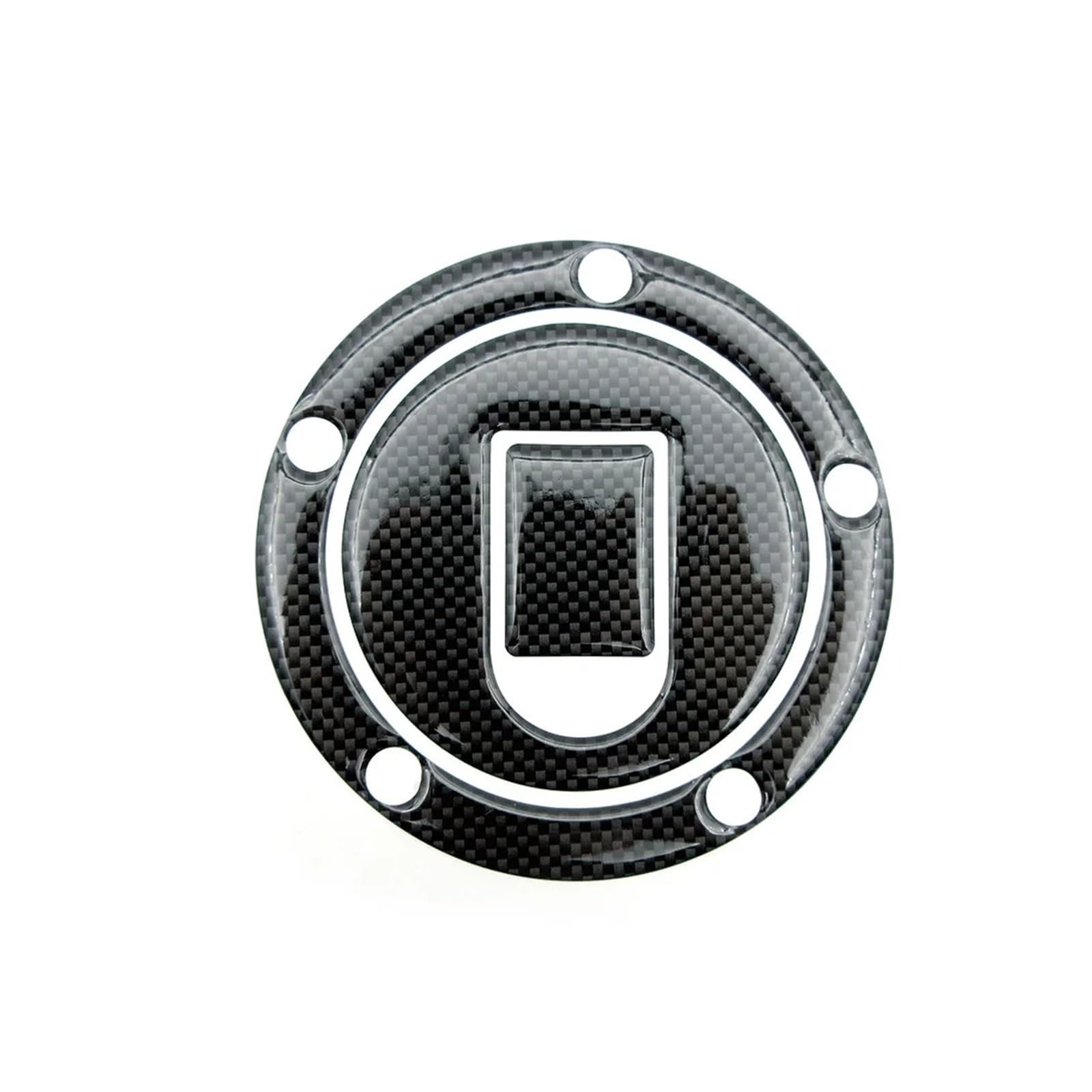 1Pcs Carbon Fiber Look for Motorcycle Fuel Gas Oil Cap Tank Pad Tankpad Sticker(2 Black)