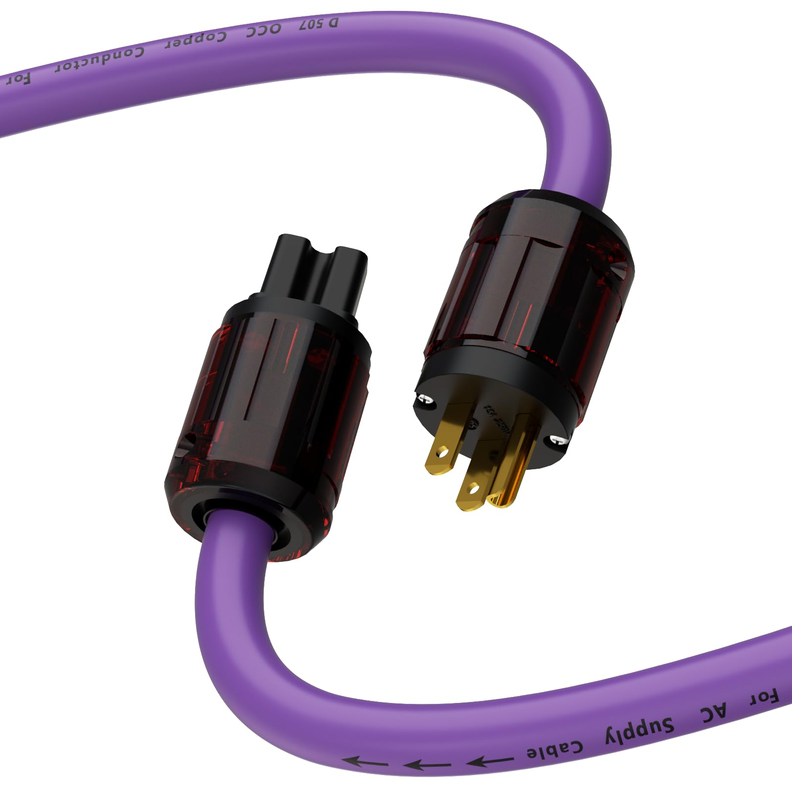 電源ケーブル　3pプラグ　オーディオアンププラグ、古河電気純銅線材を採用1.5m 電源ケーブル 3pプラグ オーディオアンププラグ、古河電気純銅