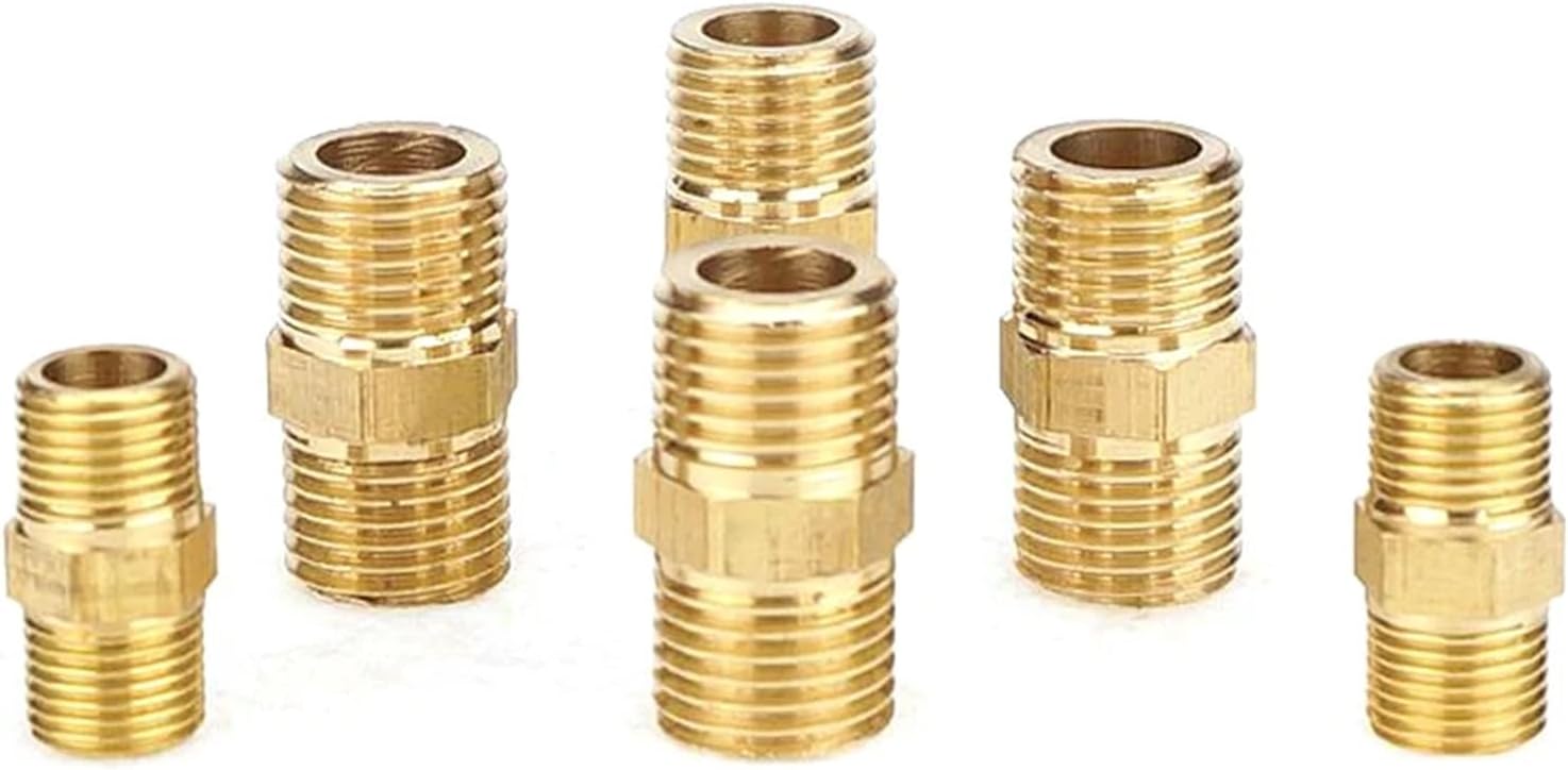 1pcs copper equal diameter double outer External thread 1/2 conversion 1/4’ Variable diameter 3/8’ turns 1/8’ joint 1 inch 4/3(6-G1)