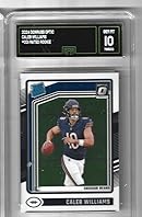 Graded Gem Mint 10 Caleb Williams Football Rookie Card 2024 Donruss Optic #201 Bears Young Star Quarterback