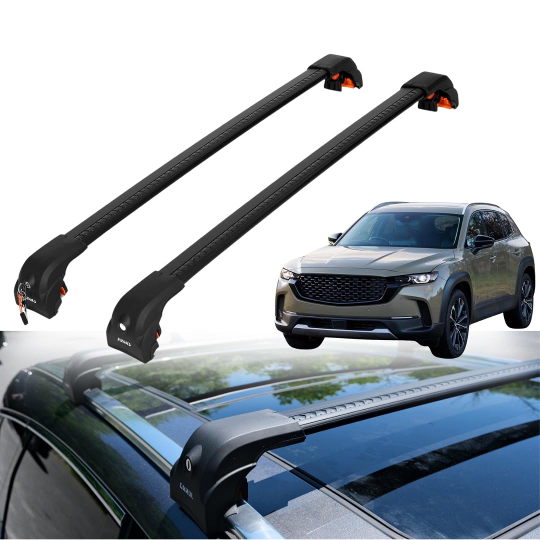 ERKUL Heavy Duty Roof Rack Cross Bars for Mazda CX-5 CX5 2017-2025 | Upgraded Aero Aluminum Crossbars with Smart Clamp System | Compatible with Flush