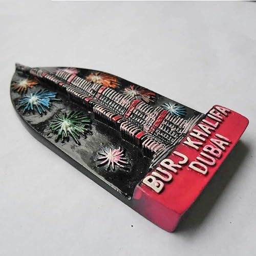 Miniatura 7 de Dubai Burj Khalifa 3D imán de nevera turístico recuerdo etiqueta engomada del viaje, imán del refrigerador de Dubai, colección de decoración del