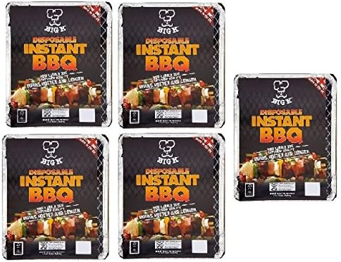 Big K 5 x Barbecue Charcoal Grill Disposable Large Size FSC Approved Instant Light BBQ Coal Grill for Outdoor Home Picnic Restaurant Food Hot Beach Camping - Image 4