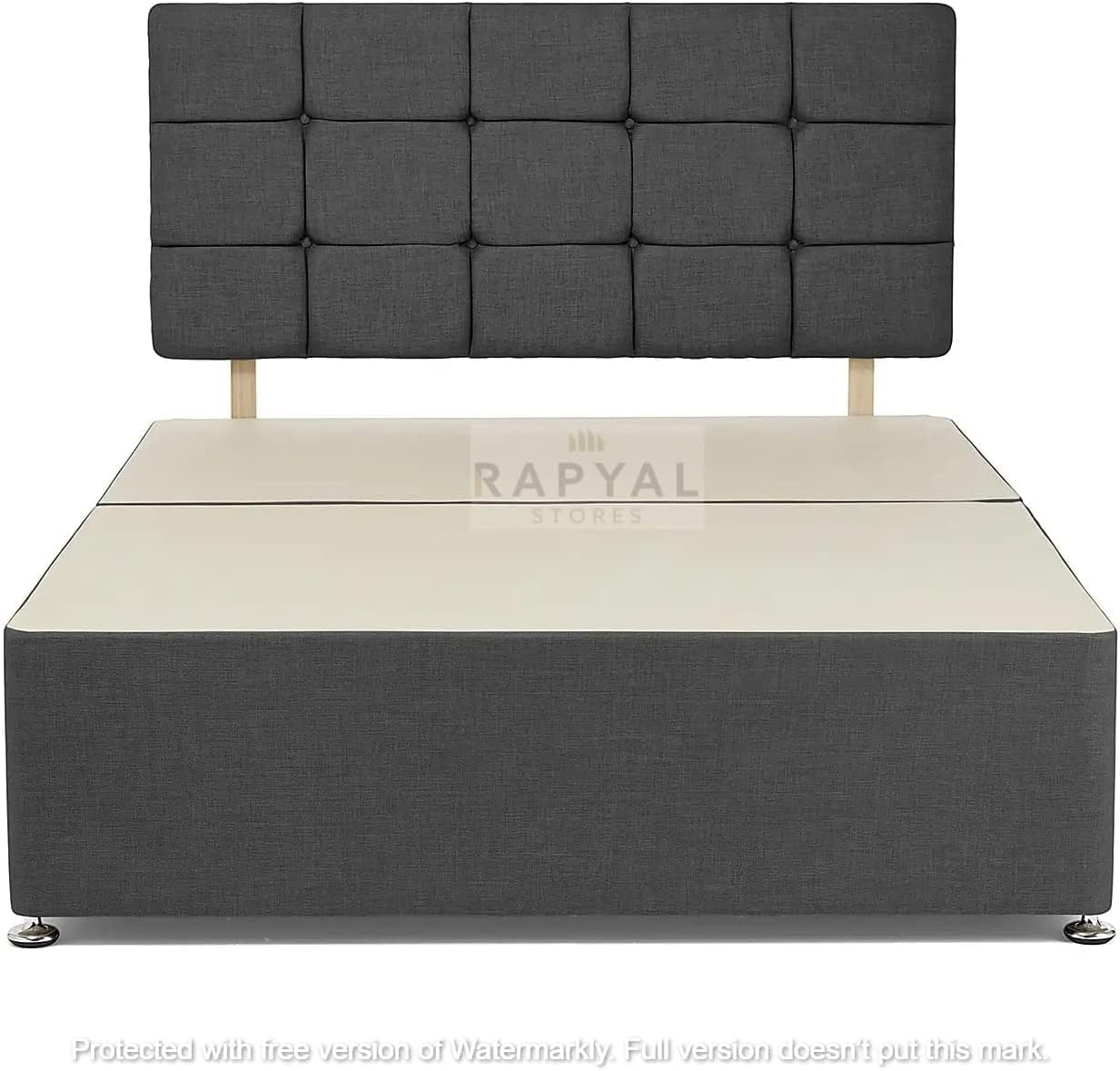 Rapyal Sleep Reinforced Heavy Duty Divan Bed (CHARCOAL FABRIC DIVAN BED