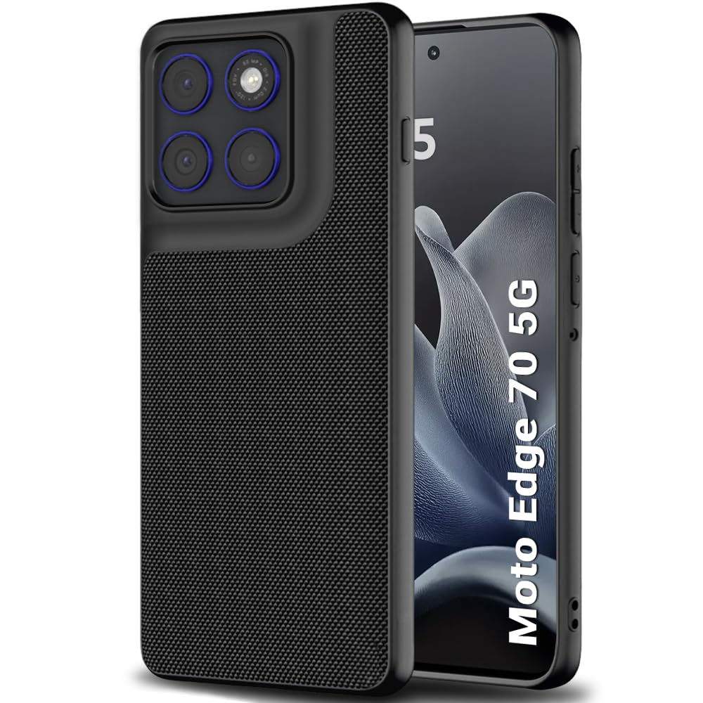 TheGiftKart Back Cover Case for Motorola Moto Edge 70 5G | Slim & Lightweight | Ultra-Premium Design | Camera Protection Bump | Fabric Texture Back Case Cover for Motorola Edge 70 5G (PC & TPU, Black)-picture-30