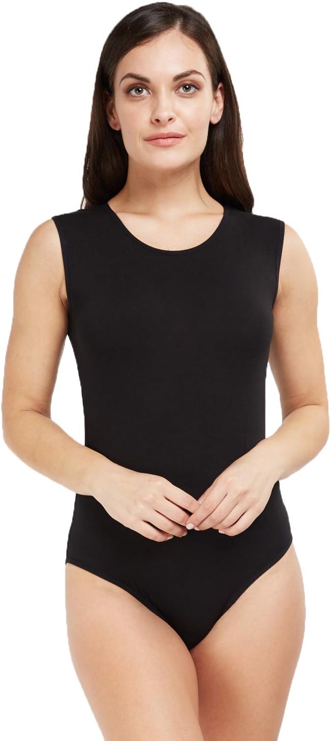womens Ladies Sleeveless Stretch Bodysuit Leotard Top Cami Tank 6007