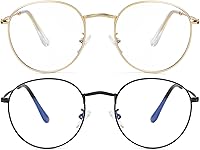 Vista 14 de Kursan Gafas clásicas redondas de metal transparente para mujeres y hombres, lentes sin receta