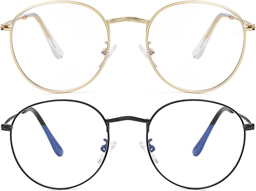 Miniatura 14 de Kursan Gafas clásicas redondas de metal transparente para mujeres y hombres, lentes sin receta
