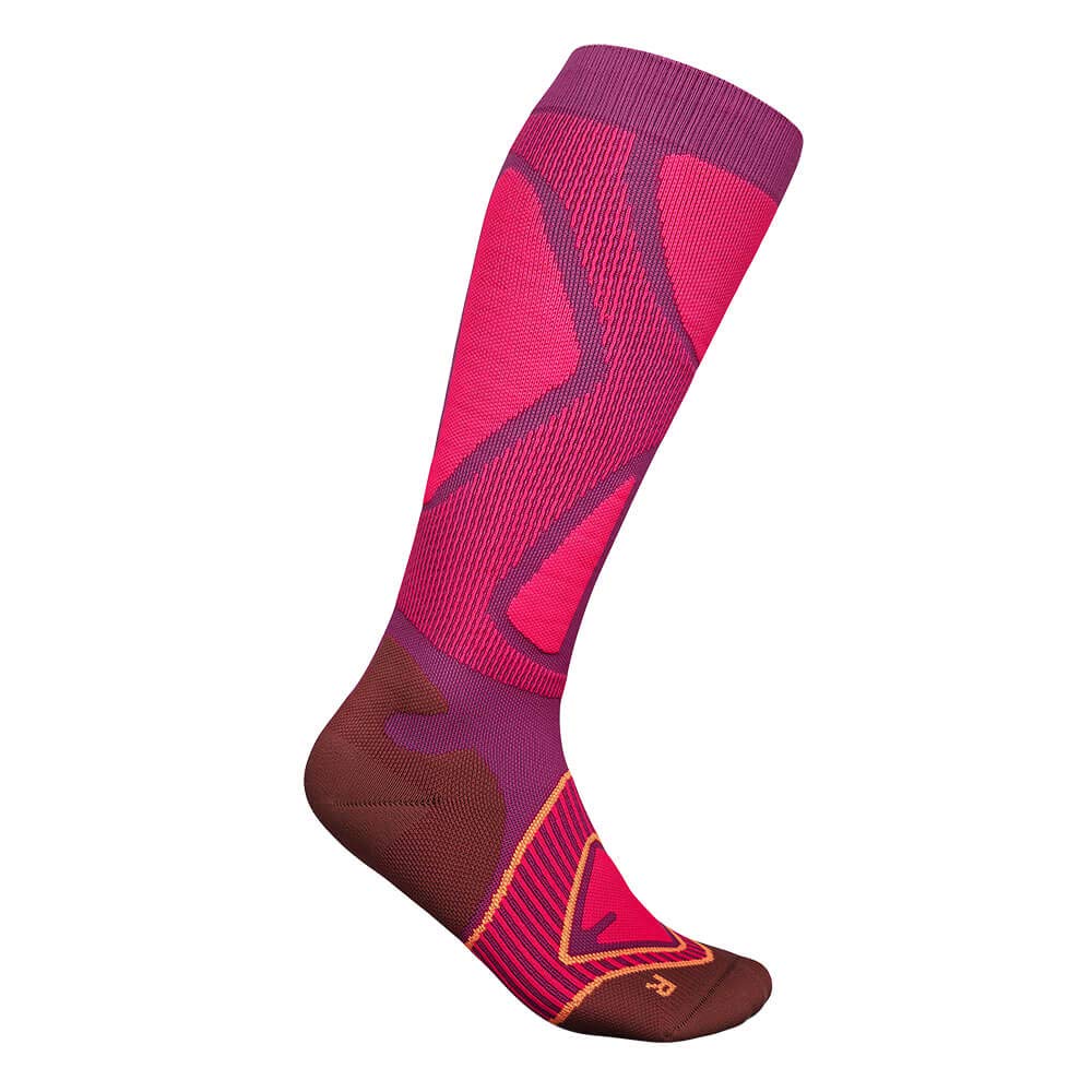 BAUERFEIND Women's Ski Performance Skisocken für Skifahren und Snowboarden, Funktionssocken mit Shin-& Calf Protection Technologie, Pink, M / 38-40