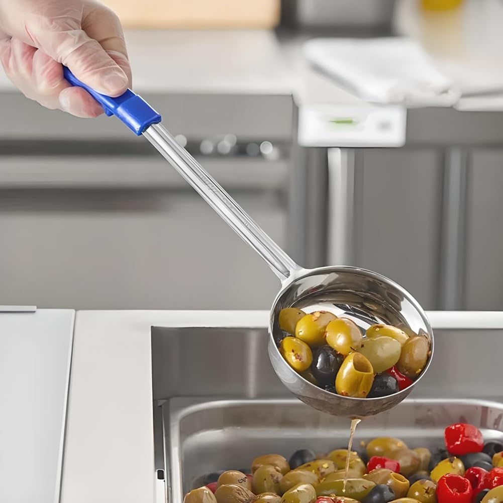 Marran 12 Cuillères à Portion Perforées et Solides en Acier Inoxydable pour la Cuisine, Cuillères à Portion et de Service Polyvalentes