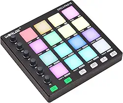 RUSUO Controlador Midi, Máquina De Criação Batidas, 6 Botões Atribuíveis, Repetição Notas, Nível Completo E Software Produção, Mini Pad Portátil Usb Para Produção Musical Iniciante, Preto