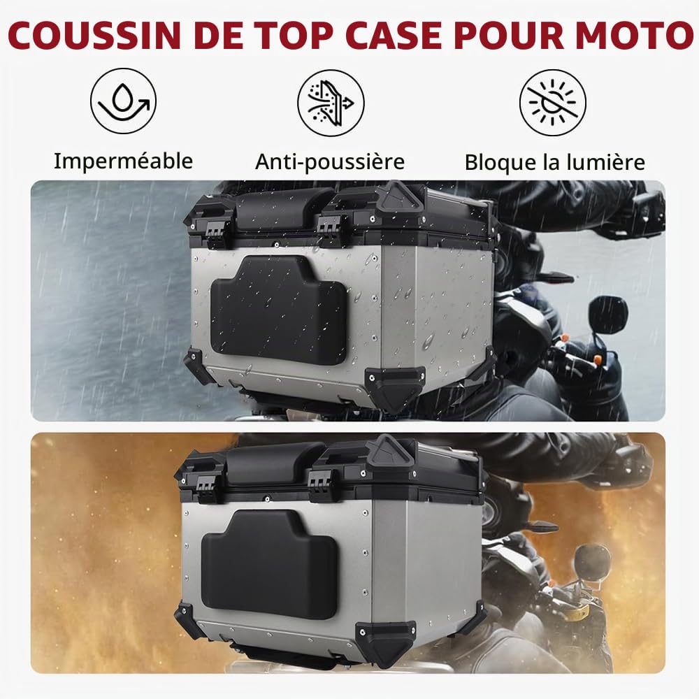 Jadeshay Dossier Top Case Moto, Coussin de Top Case, Dossier de Moto du Passager Universel Coussin de Dossier de Moto Auto-adhésif pour Moto et Trottinette (Ordinary Style)