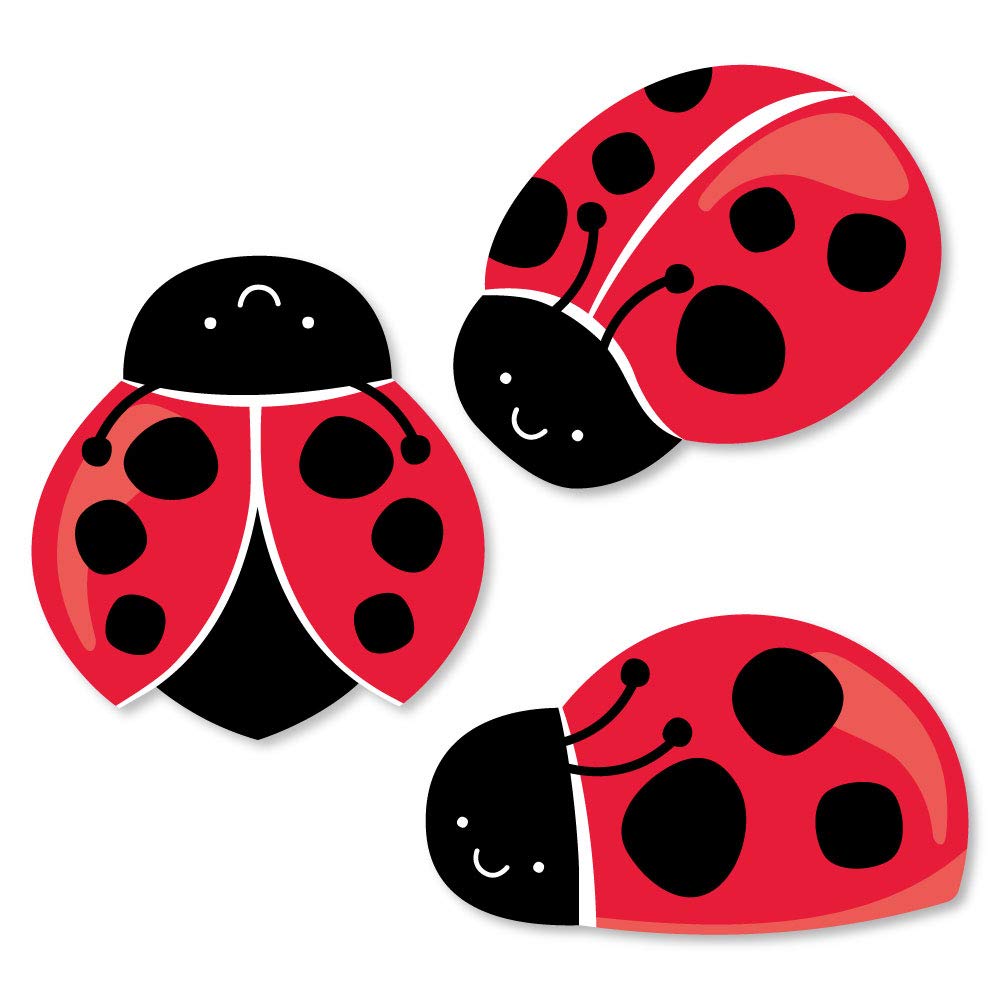 Happy Little Ladybug - DIY Shaped Baby Shower or Birthday Party Cut-Outs - 24 Count