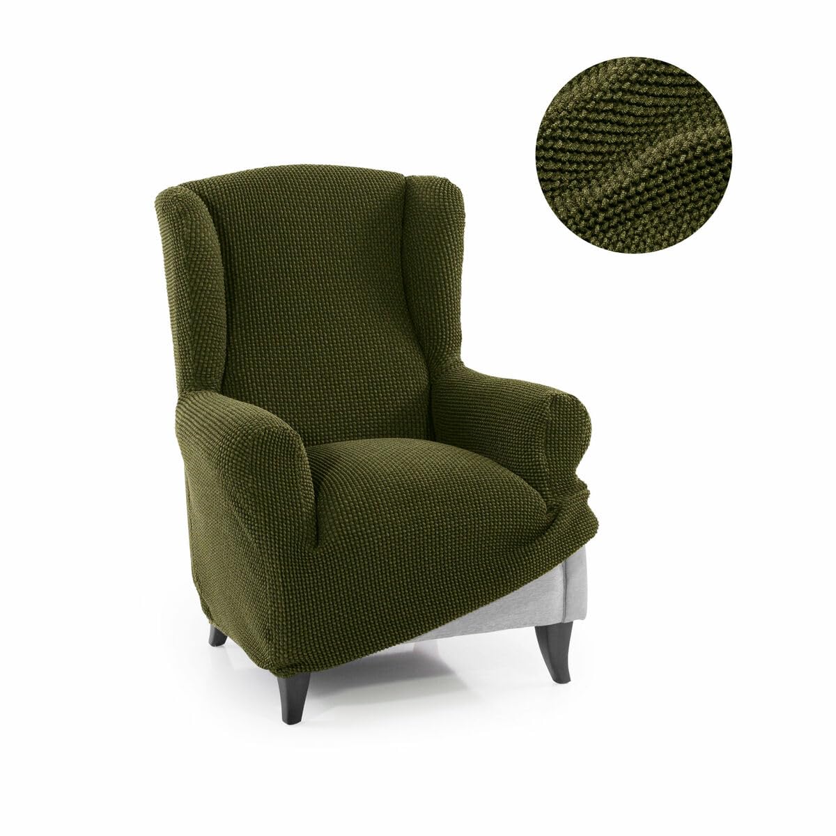 SOFASKINS® Fodera per poltrona a 1 posto, copridivano super elastico, fodera per divano dal design esclusivo, traspirante e resistente, facile da posizionare. Misura 70-110 cm. Colore verde